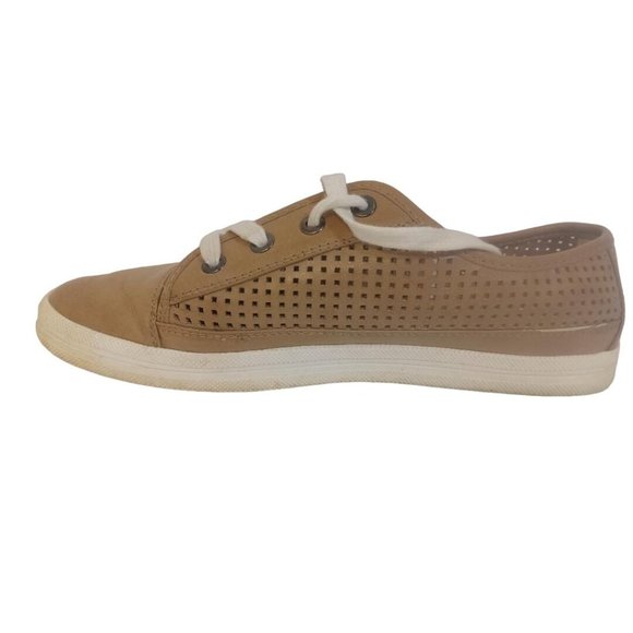 Calvin Klein Jeans Shoes Women's Size 8 Beige Marigold Leather Lace Up Low Top - Picture 5 of 6